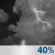 Sunday Night: A 40 percent chance of showers and thunderstorms, mainly before 1am.  Mostly cloudy, with a low around 68.
